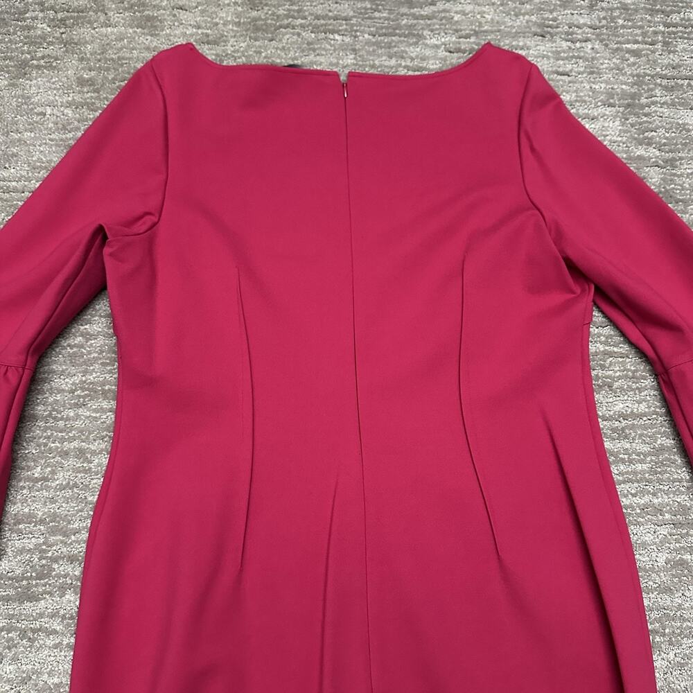 Teri Jon Dress Womens 16 Pink Bell Sleeve Sheath Scallop Hem Party Cocktail - Picture 7 of 16